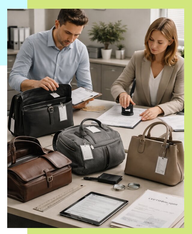 Сертификация сумок в Каспийске от 7636 руб. | Алешин-Ксп