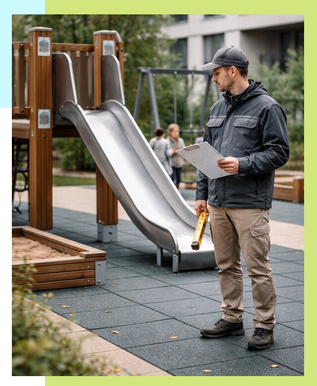 Сертификация детских площадок в Каспийске от 25453 р. | Алешин-Ксп