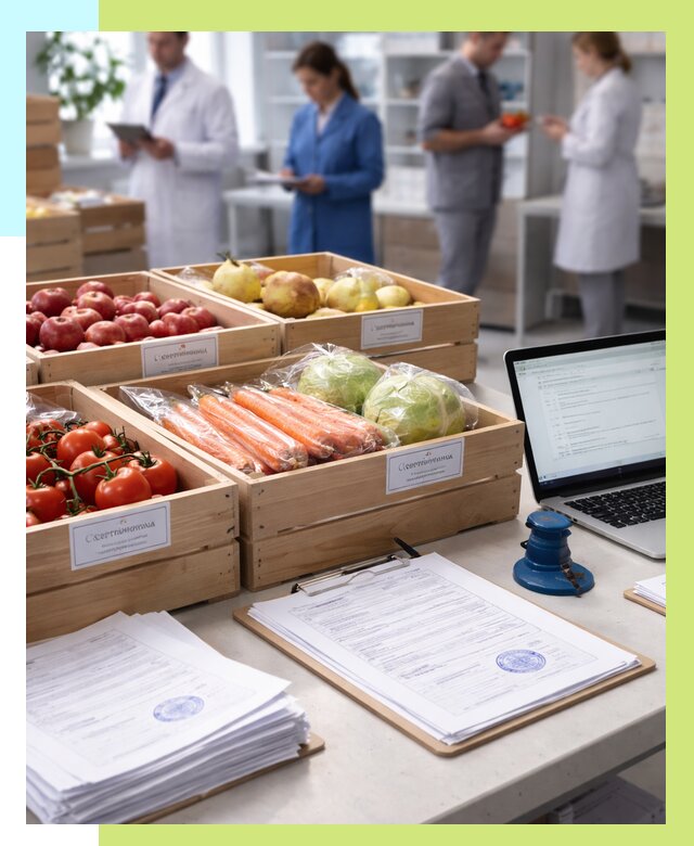 Сертификация овощей и фруктов в Каспийске от 8654 р. | Алешин-Ксп