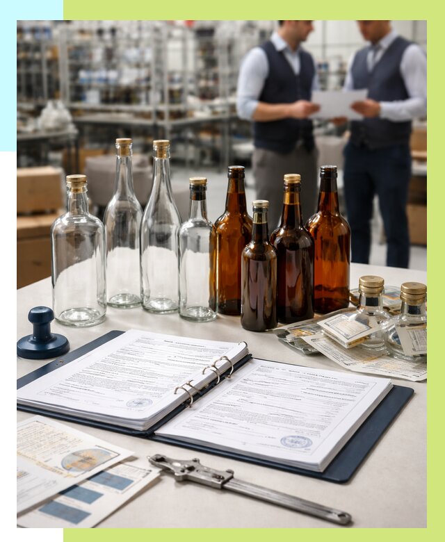 Сертификация стеклянных бутылок в Каспийске от 25453 р. | Алешин-Ксп